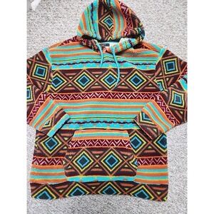 RF Brand Unisex XL Fleece Southwestern Aztec Pullover Hoodie
